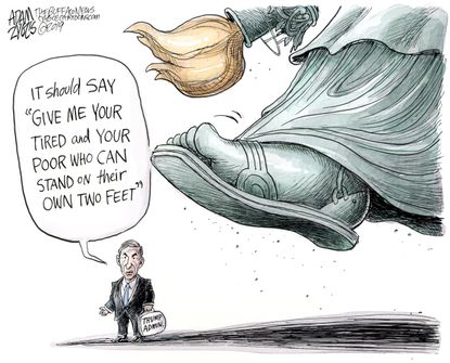 Political Cartoon Ken Cuccinelli Statue of Liberty New Colossus