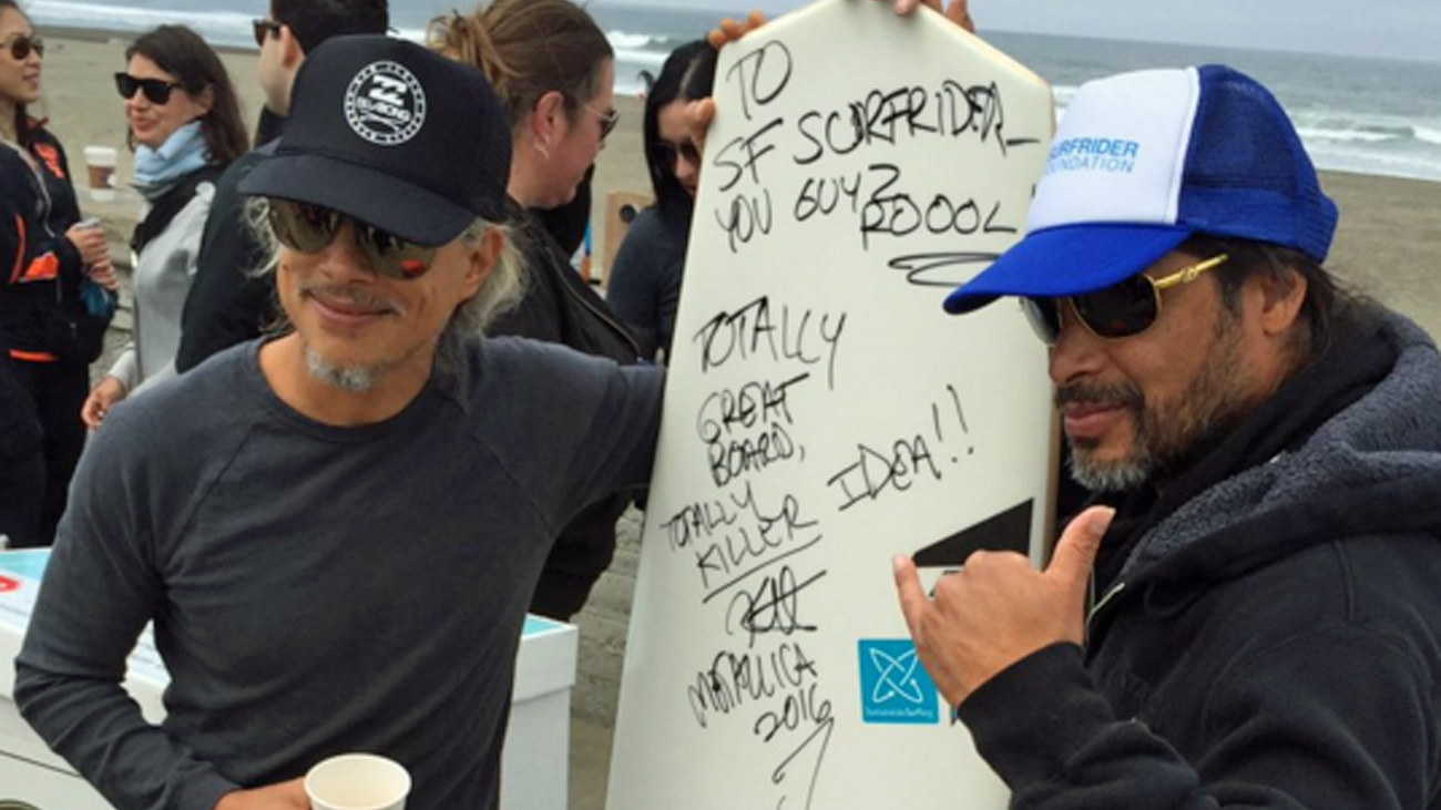 Kirk Hammett and Robert Trujillo on Ocean Beach