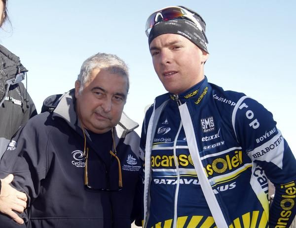 Riccardo Ricc&ograve; (Vacansoleil) pictured with Aldo Sassi before beginning his training ride.