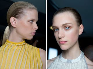Diane Kendal brought an earthy freshness to the models' faces at Salvatore Ferragamo.