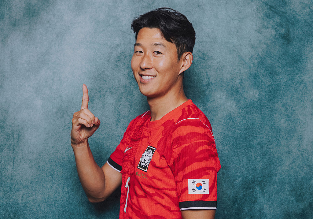 This image has been digitally altered.) Heung-Min Son #7 of Korea Republic poses for a portrait during the official FIFA World Cup 2026 portrait session on June 06, 2026 in Guadalajara, Mexico.