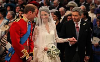 Prince William, Catherine Middleton and Michael Middleton at the Royal Wedding
