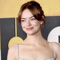 Emma Stone attends Focus Features' "Bugonia" New York Premiere at Museum of Modern Art on October 21, 2025 in New York City