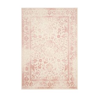 Medallion Loomed Rug in Ivory Rose