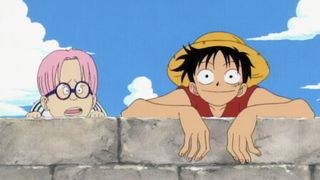 (L, R) Coby and Monkey D. Luffy in One Piece, one of the best netflix anime