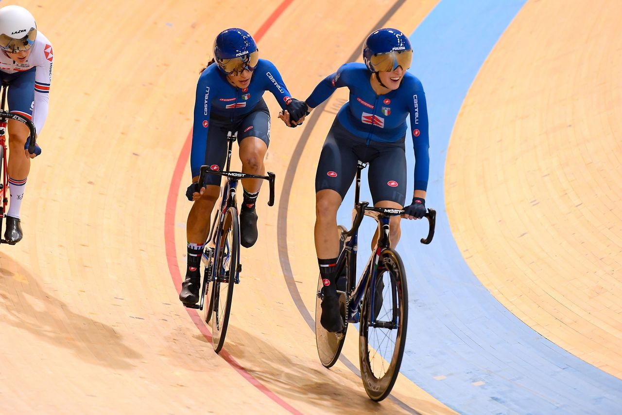 2020 UEC Track European Championships Plovdiv 5th Day 15112020 Madison Women Elisa Balsamo Italy Vittoria Guazzini Italy photo Dario BelingheriBettiniPhoto2020