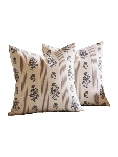 Farmhouse Floral Throw Pillow Covers, Set of 2