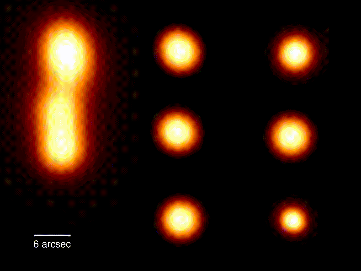 The GIF shows the difference between standard resolution images and the new high resolution images captured by the radio telescope LOFAR.