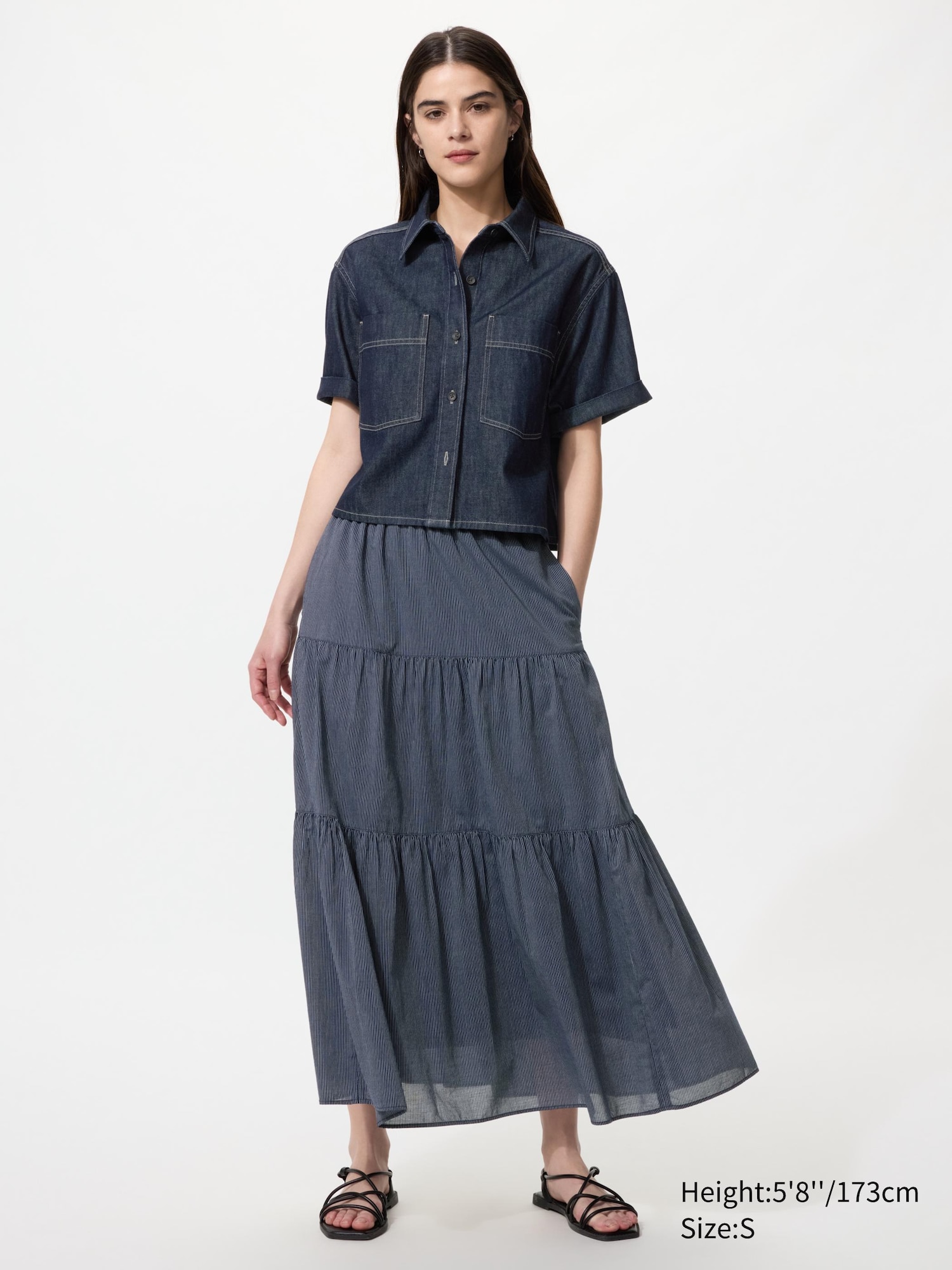 Tiered Maxi Skirt (striped)