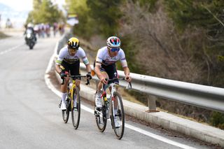 Remco Evenepoel and Primoz Roglic race to La Molina in the 2023 Volta a Catalunya