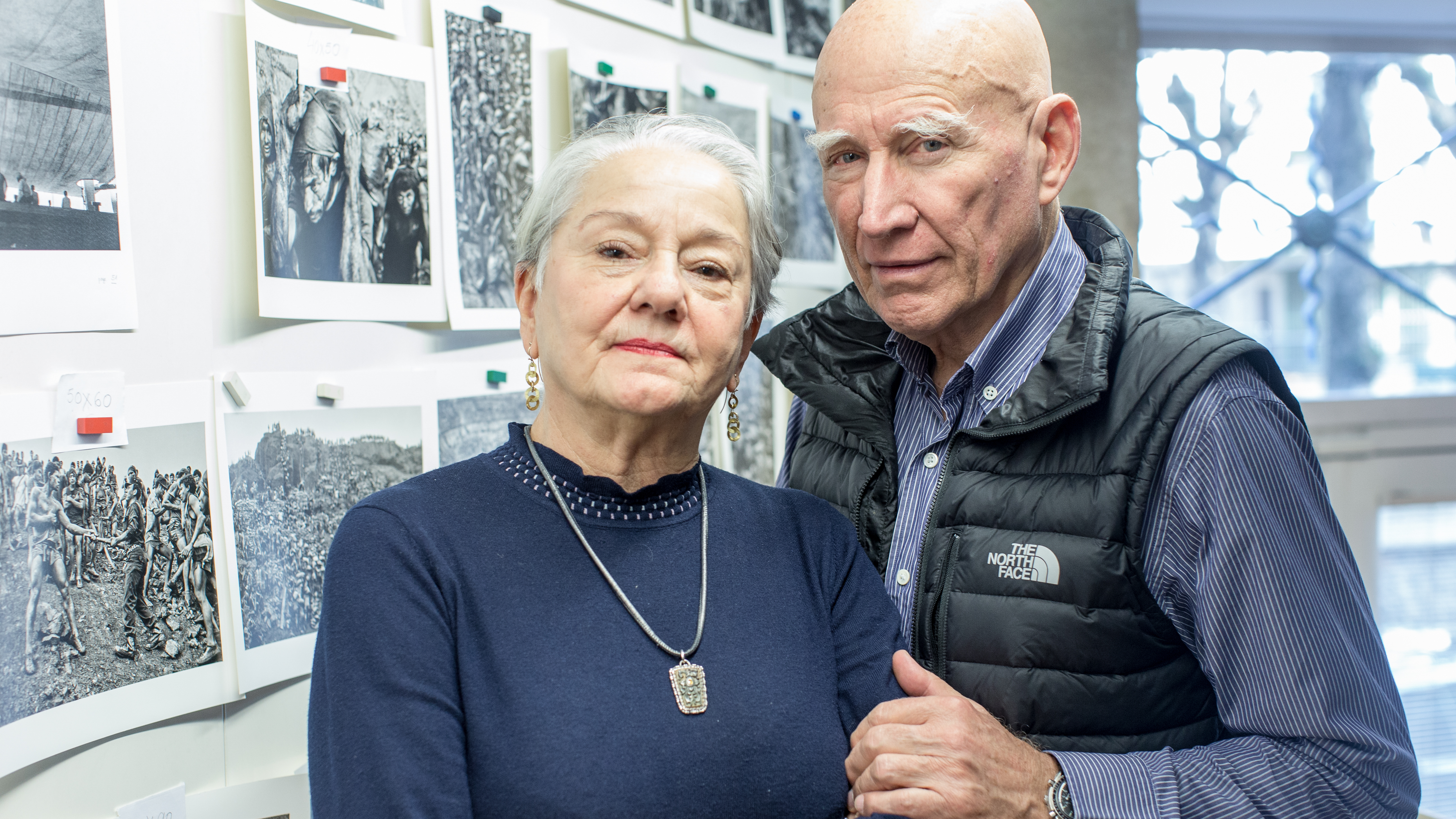 Sebastião Salgado and his wife, Lélia Wanick Salgado, in the Salgado Studio on December 13, 2019 in Paris, France