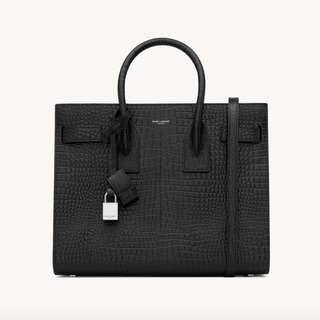 sac de jour in embossed crocodile leather - small