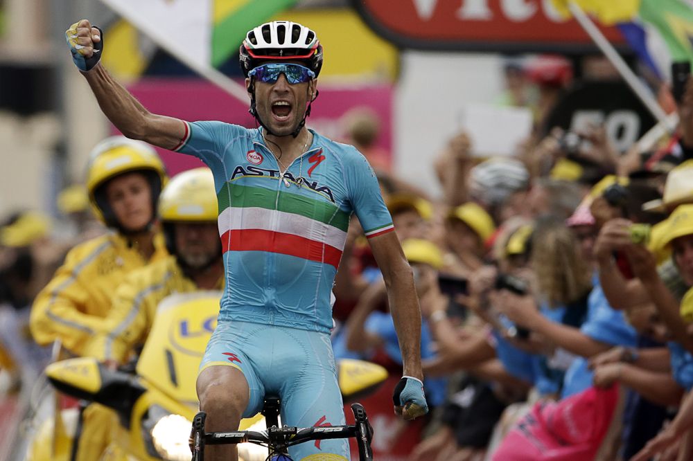 Vincenzo Nibali (Astana) wins stage 19 of the 2015 Tour de France.