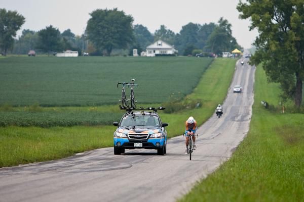 Timmy Duggan (Garmin-Slipstream) tackles a long straight stretch of the course.