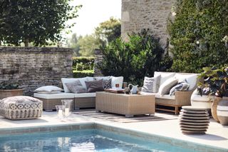 poolside patio seating set-up from OKA