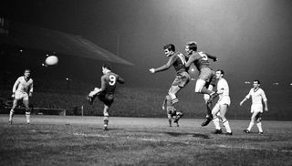 Bertie Auld (number 10) in action for Celtic in the European Cup