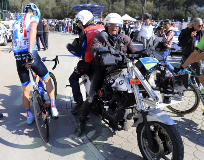 David Millar (Garmin Sharp) chats with the camera crew at Tirreno-Adriatico
