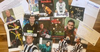 A collection of footballer fan mail sent to FourFourTwo Deputy Editor Matt Ketchell in the 90s