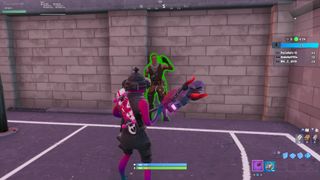 Fortnite Downtown Drop challenges: Find Jonesy near a basketball court