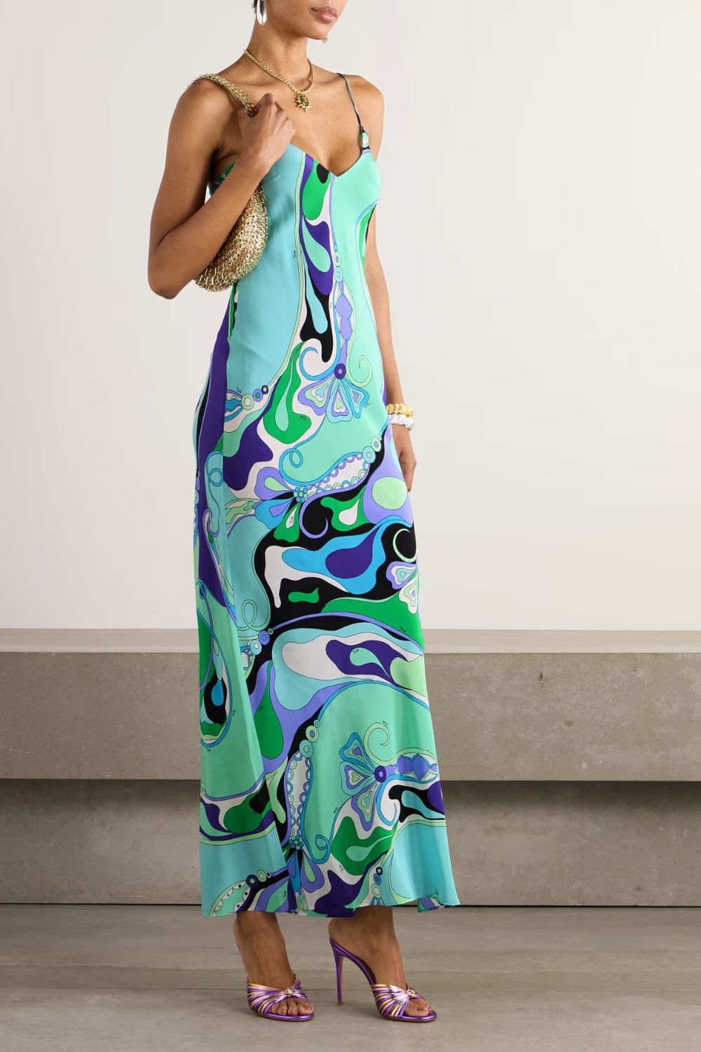 Pucci Printed silk crepe de chine maxi dress