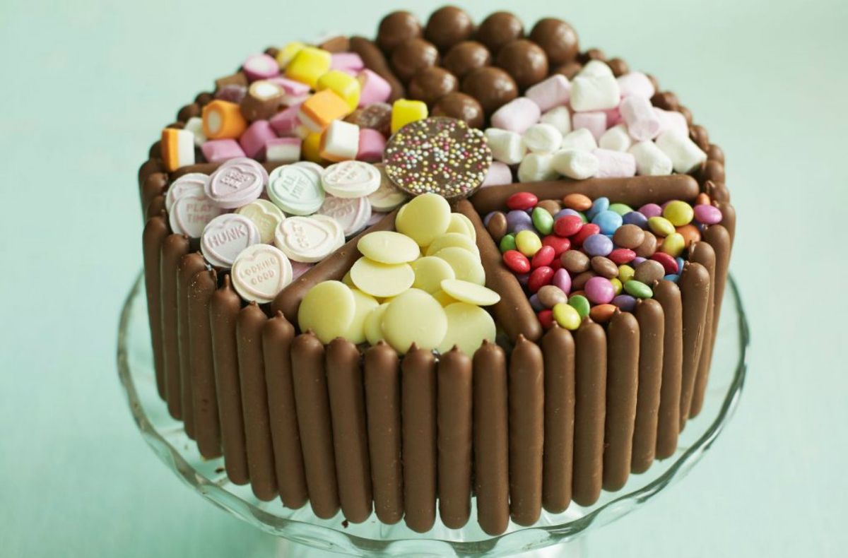 Pick And Mix Chocolate And Sweetie Cake Dessert Recipes Goodtoknow 
