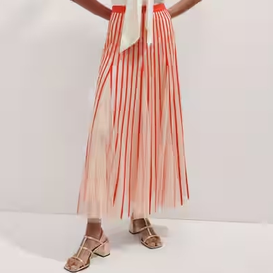 ME+EM Orange Tulle Maxi Skirt