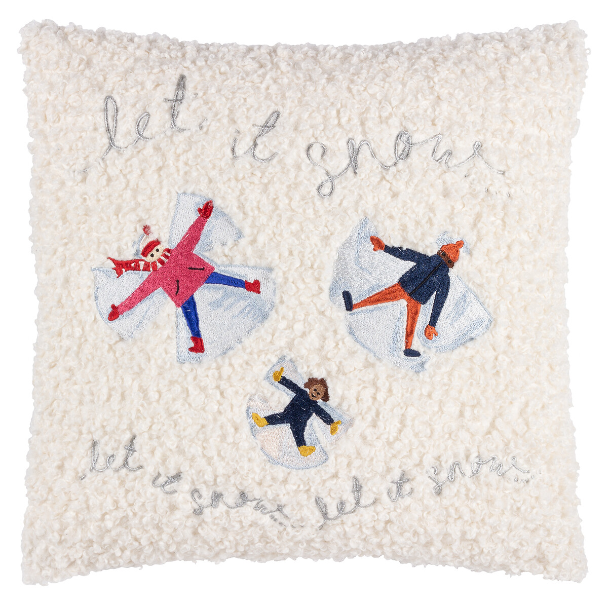 Christmas Together Snow Angels Boucle Cushion