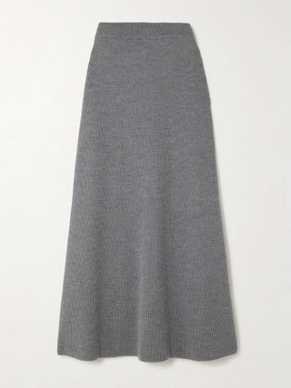 Agile Ribbed Wool Maxi Skirt