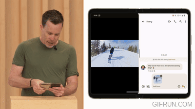 Dave Burke multitasking on a Google Pixel Fold