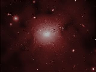 An optical image of the Perseus cluster taken using the Hubble Space Telescope.