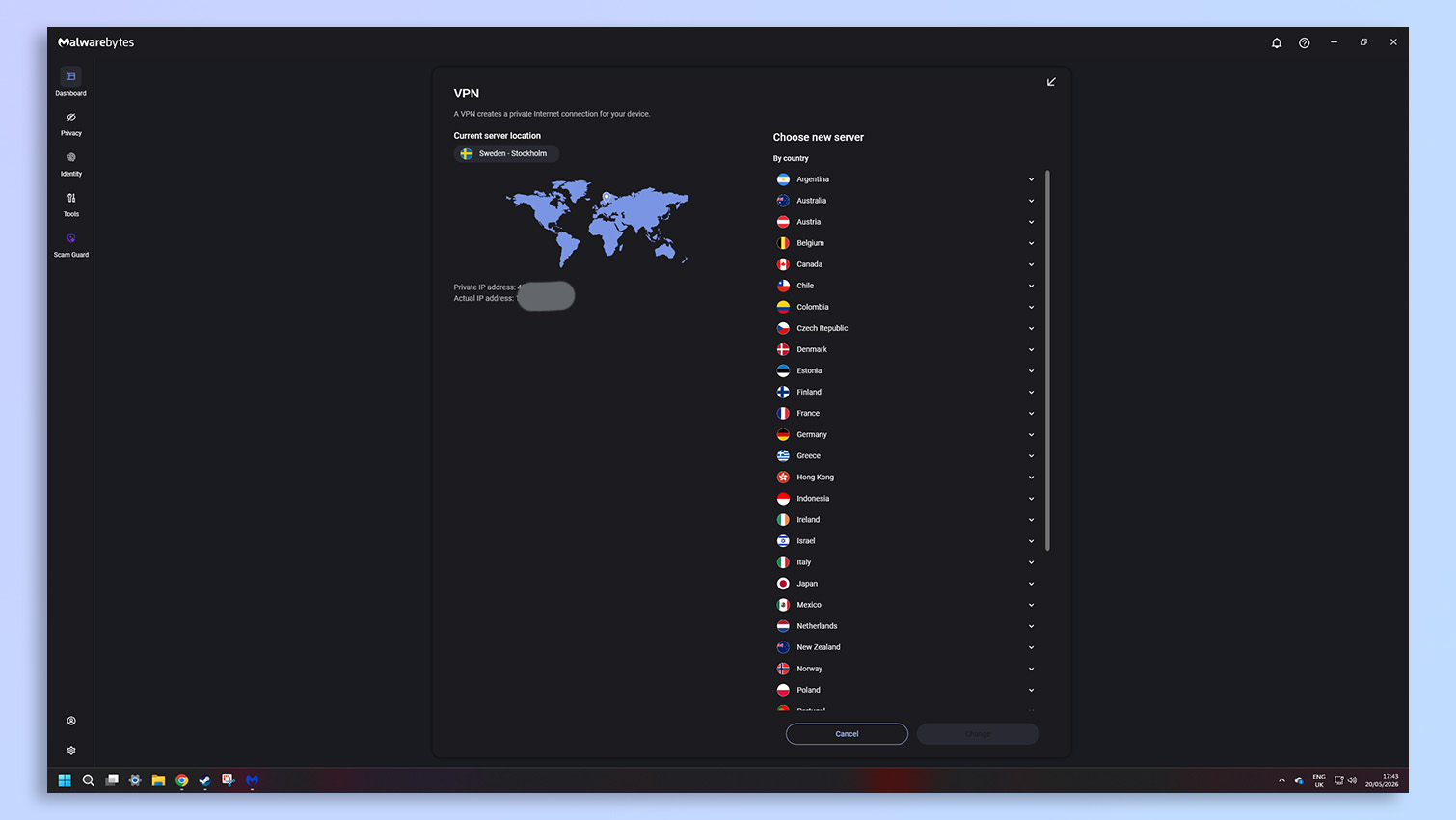 Malwarebytes antivirus software screenshot