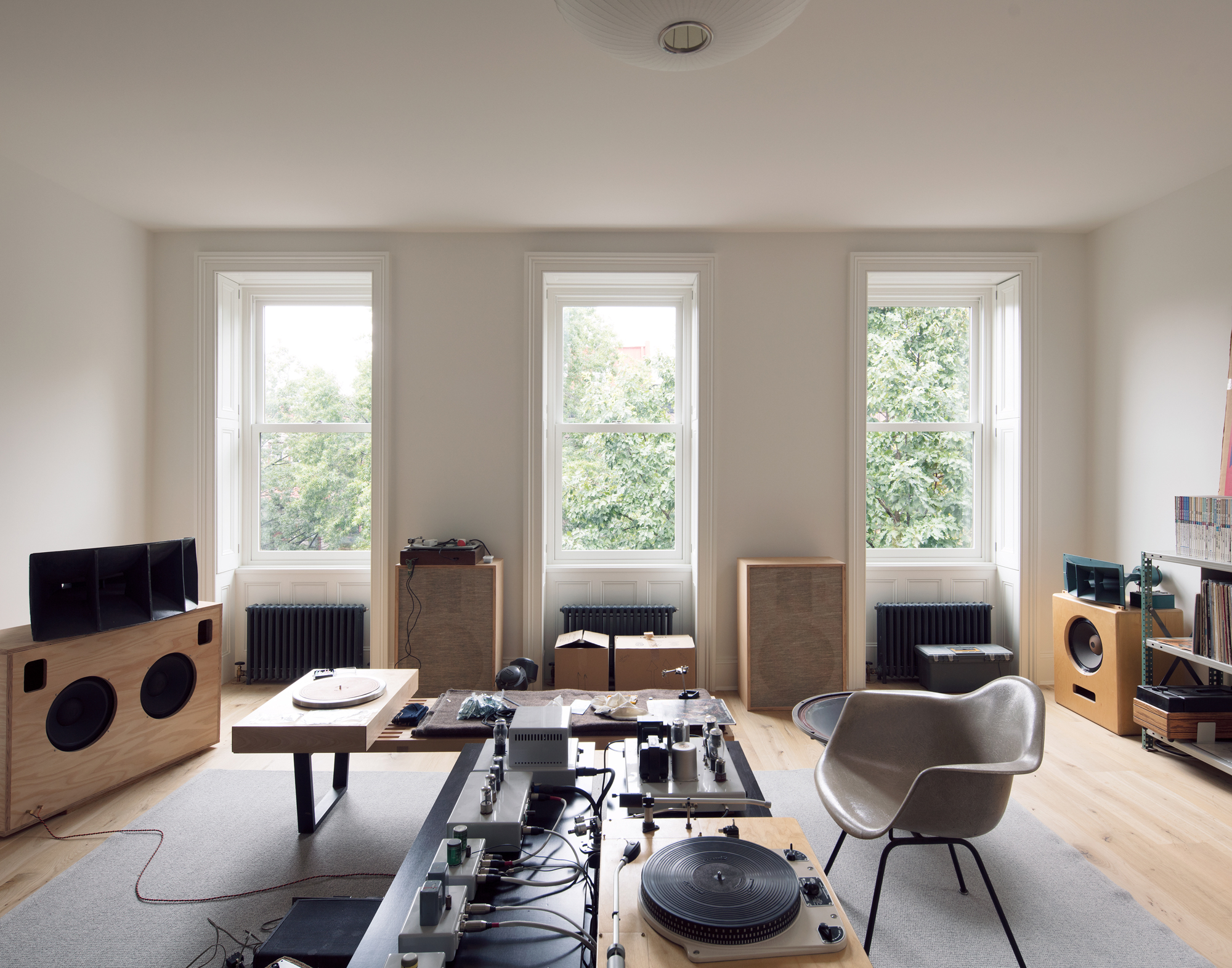a vinyl listening room in a house