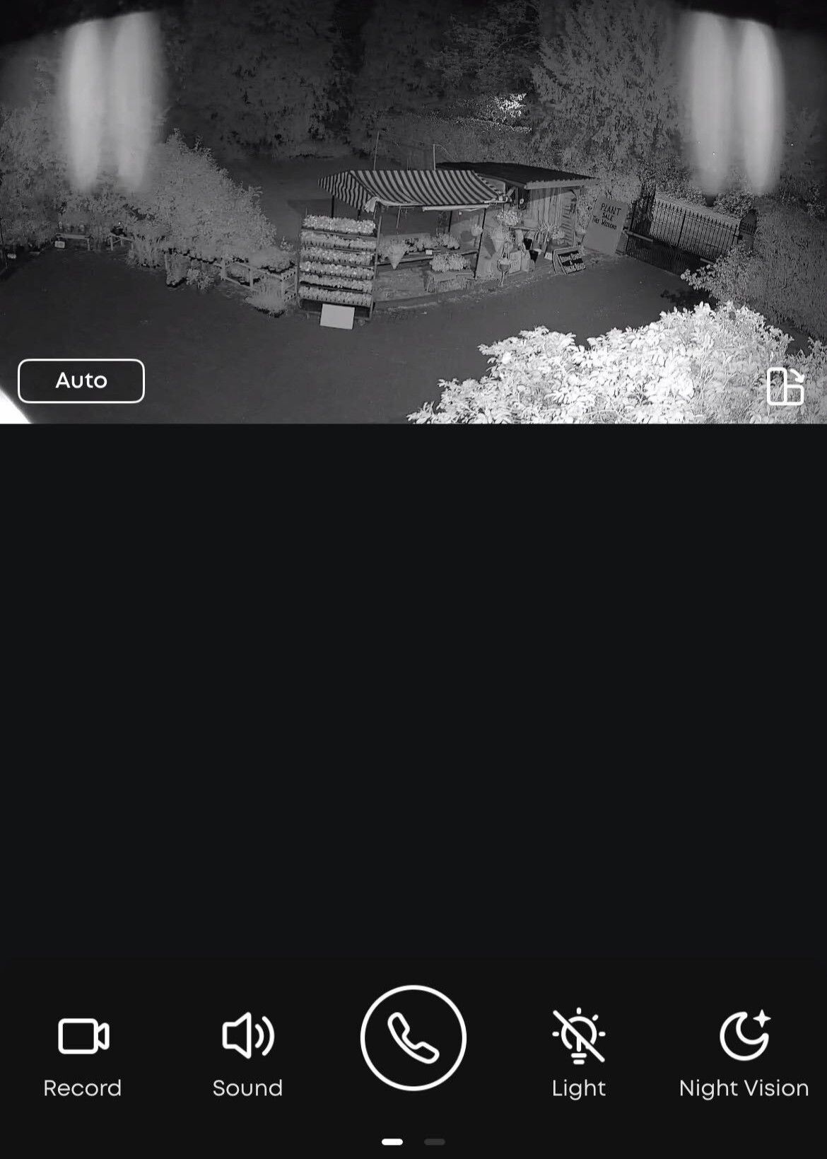 The infrared vision of a security camera
