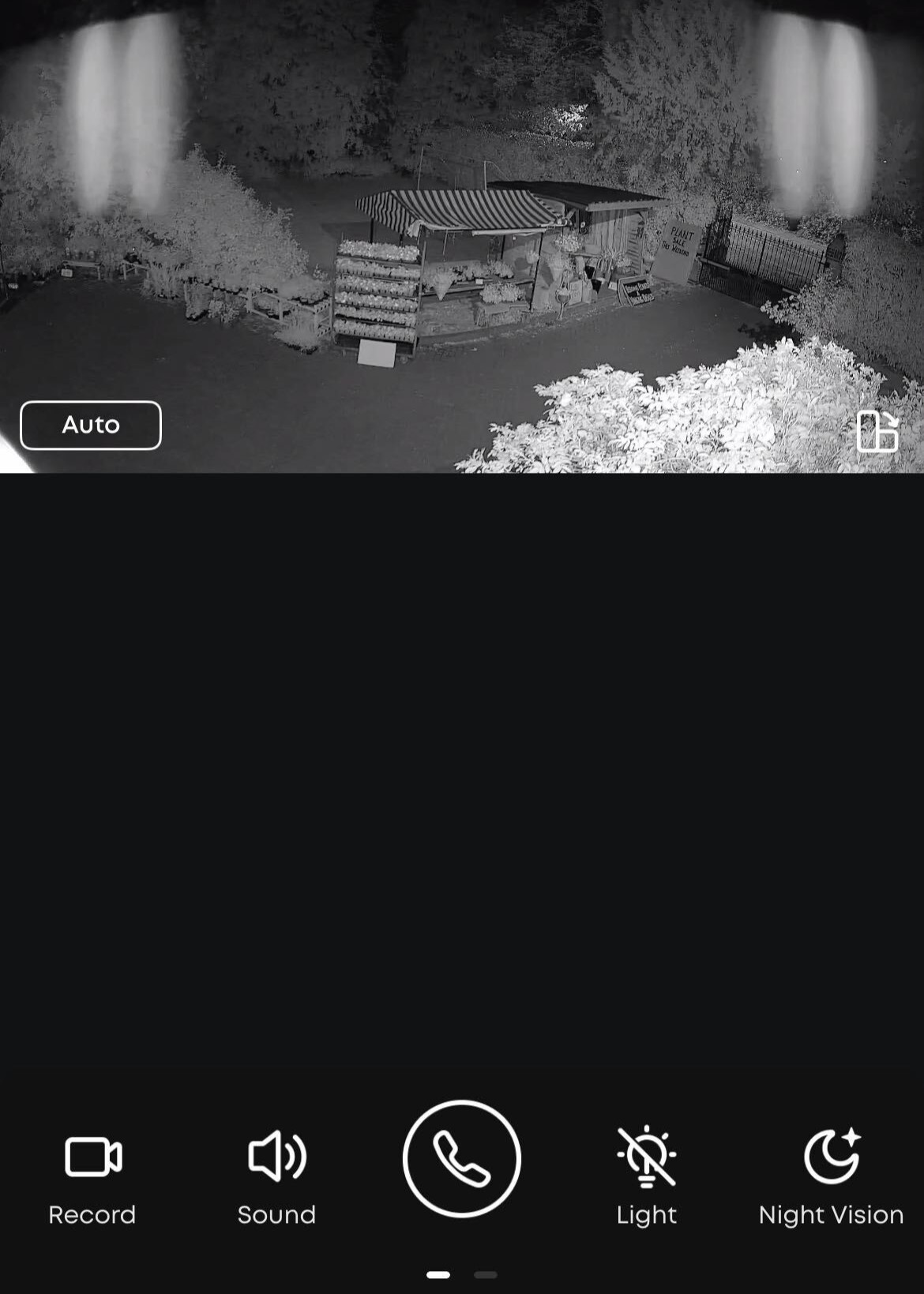 The infrared vision of a security camera
