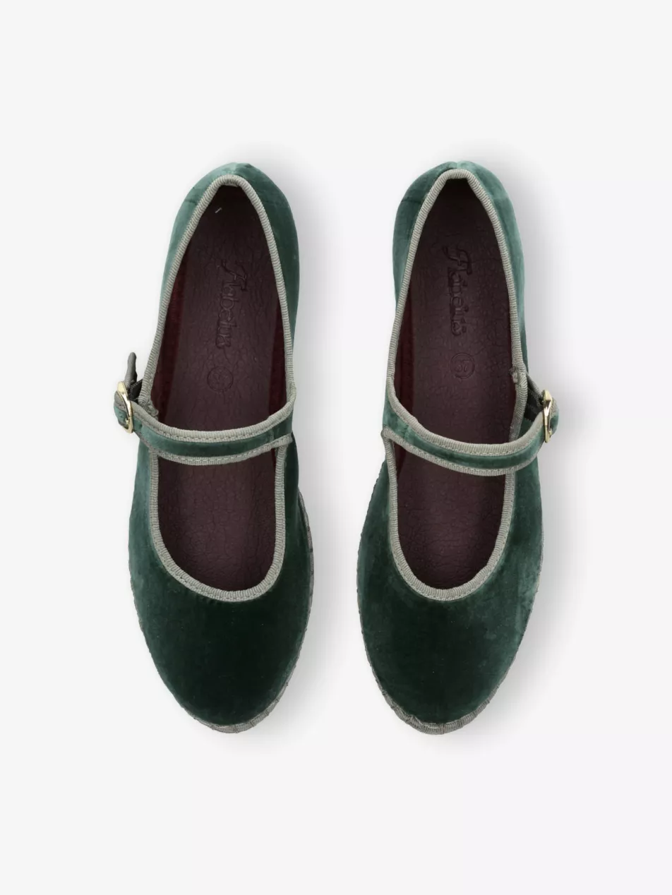 Jay Velvet Mary Jane Flats