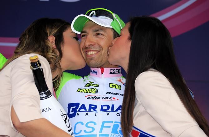 Stefano Pirazzi (Bardiani CSF) on the podium