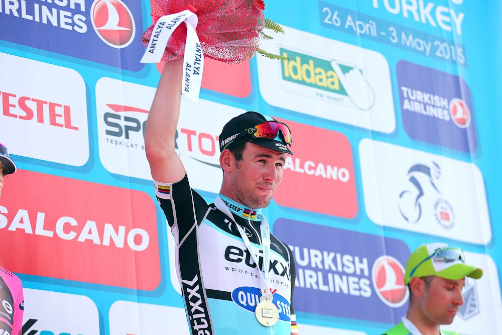 Cavendish on the podium.