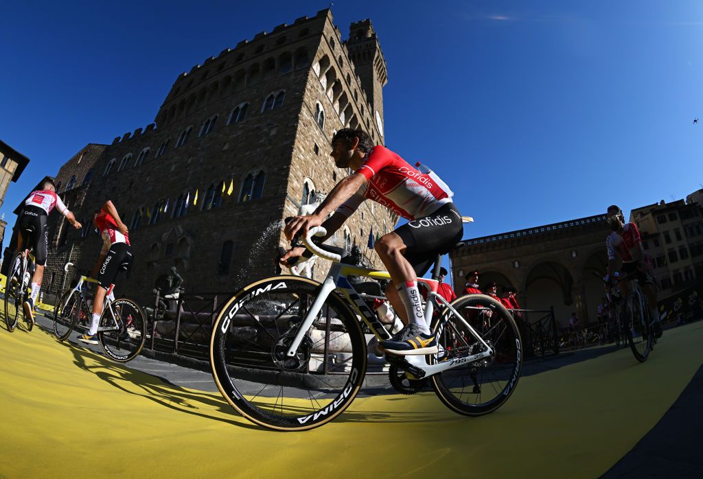 FIRENZE ITALY JUNE 27 Guillaume Martin of France and Team Cofidis during the 111th Tour de France 2024 Team Presentation UCIWT on June 27 2024 in Firenze Italy Photo by Dario BelingheriGetty Images