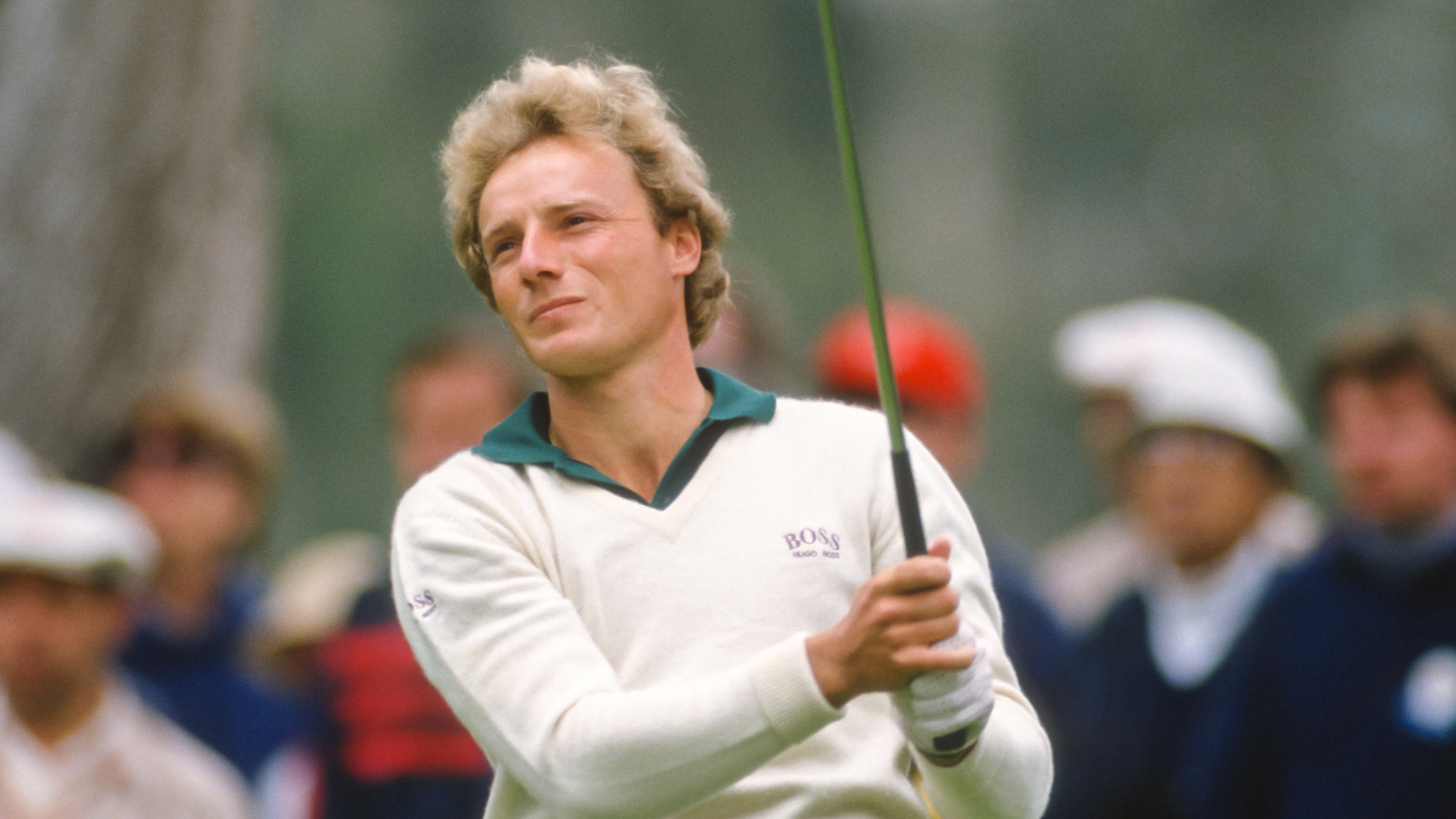 Bernhard Langer takes a shot in 1987