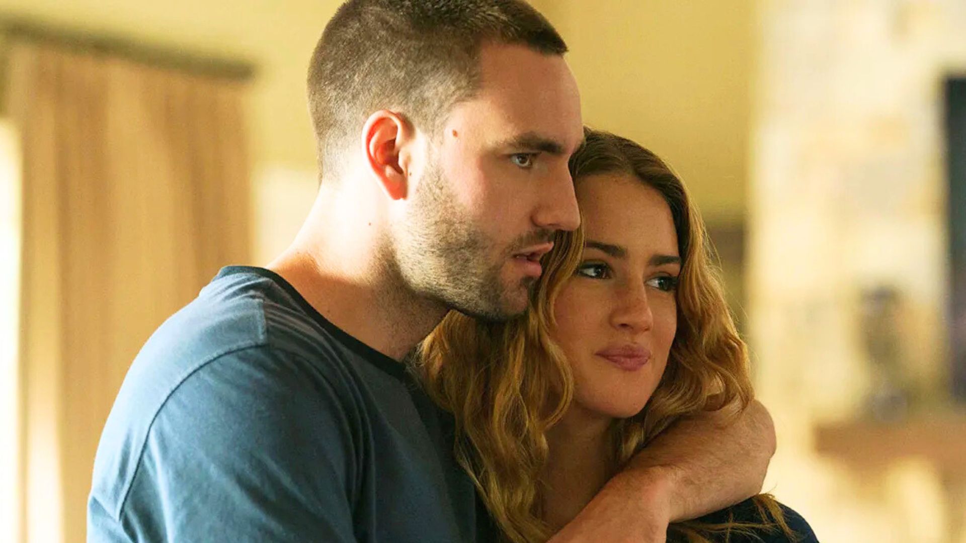 Stephen puts his arm around Lucy