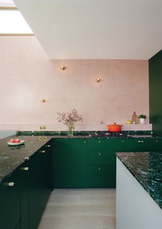dark green emerald kitchen cabinets