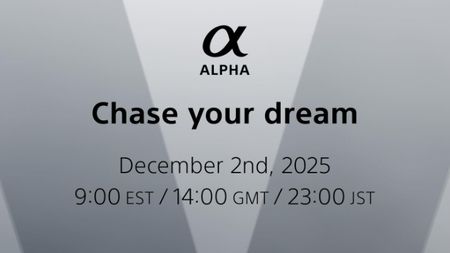 A screenshot of the Sony Alpha teaser on Instagram that says "Chase your dreams December 2nd 2025"