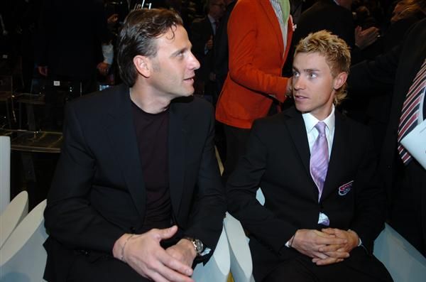 Soon-to-be Lampre teammates Alessandro Petacchi and Damiano Cunego