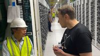Charles Liang of Supermicro and Elon Musk in gigafactory