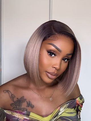 Lace Bob Wig in Ash Blonde Ombre