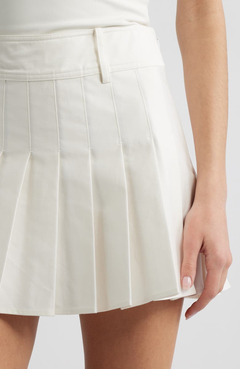 Sabine Pleated Cotton Twill Miniskirt