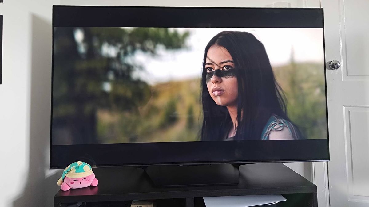 Hisense U7N TV with scene from Prey on screen