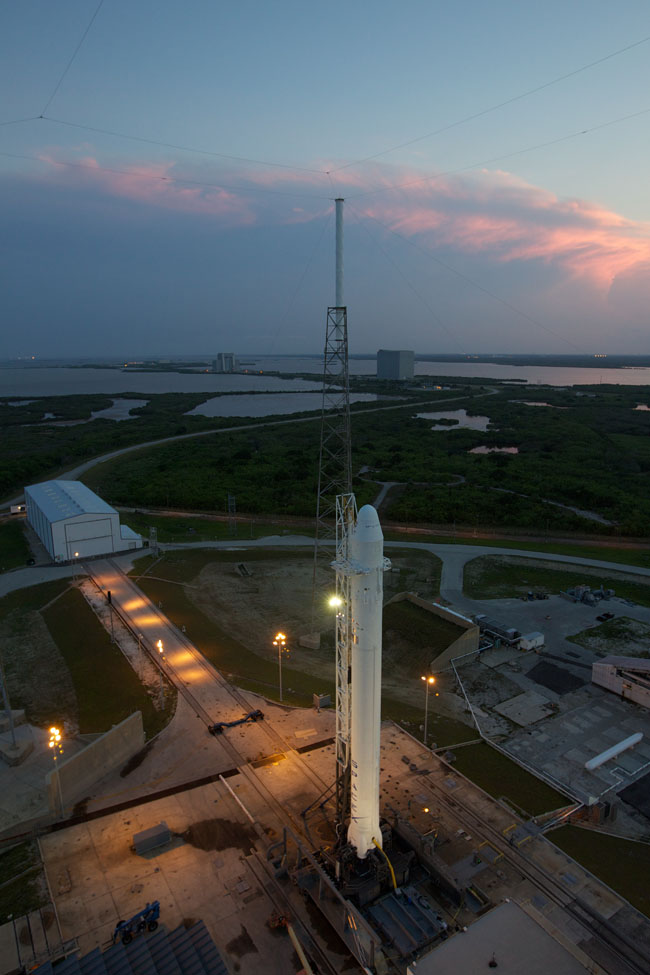 Falcon 9 prior to launch