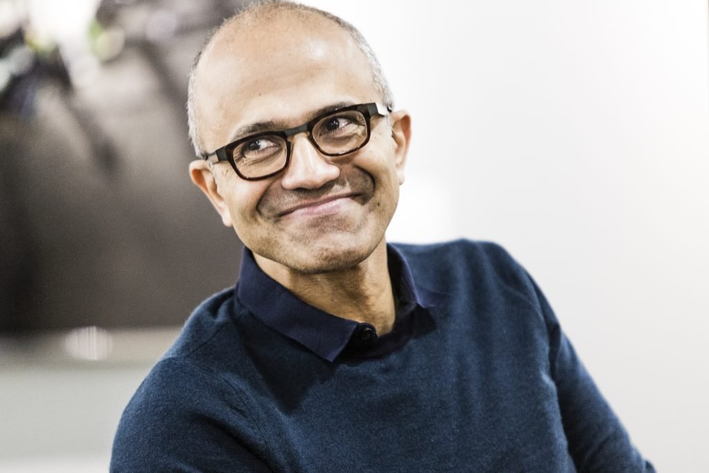 Microsoft CEO Satya Nadella smiling