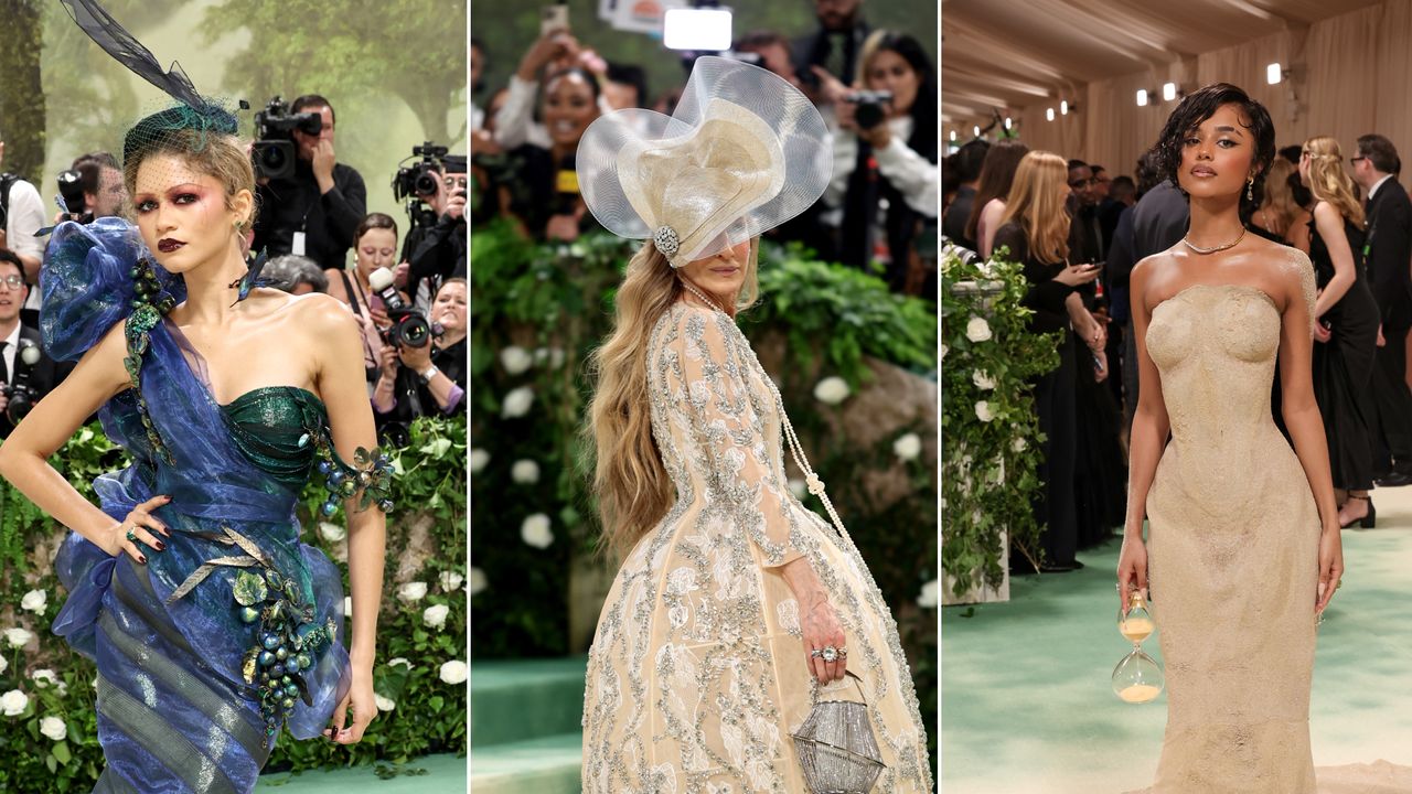 Met Gala attendees wearing whimsical accessories 